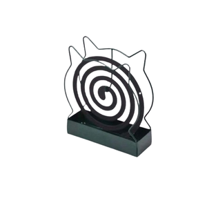 Soporte de incienso de bobina con forma de hoja de hierro para interiores y exteriores con acabado dorado Soporte de bobina para mosquitos con base metálica dorada - Product Image 2