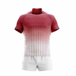 Maillots de rugby pour hommes imprimés sur mesure, directement de l'usine, style rétro, vêtements de sport de football américain, manches courtes, respirants, séchage rapide - Product Image 2