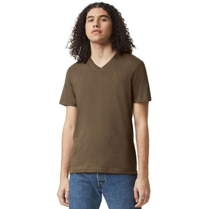 Custom Slim Fit <b>Jersey</b> Crewneck T-Shirt in Beige Print V Neck T-Shirt - Product Image 1