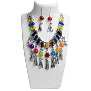 เครื่องประดับ1110830 navratri ชุดสร้อยคอพิเศษโรเดียมชุบด้วยหินเพทายสำหรับเจ้าสาวหรือเครื่องประดับที่ดีของขวัญที่สมบูรณ์แบบ - Product Image 1