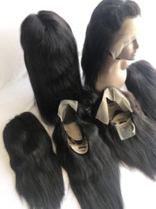 วิกผมลูกไม้คุณภาพสูงสำหรับวัดอินเดีย100% ปิดตรงหนังกำพร้าชิดกัน250% ความหนาแน่นของ12A เกรดท็อปเครื่องเรมี่สองชั้น - Product Image 3