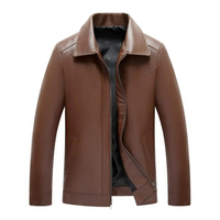 Veste en cuir d'hiver de haute qualité pour hommes, imperméable et coupe-vent