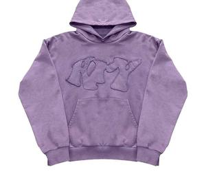 Chenille Patch Hoodies Puff Print Hoodie Oem Plain Oversize 3D foam printing panel hoodie - Product Image 3