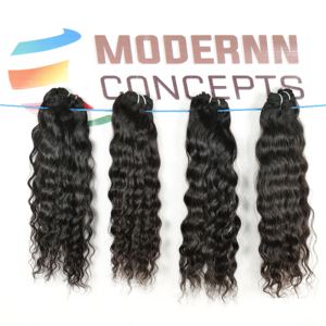 100% sin procesar, cutícula virgen India alineada, paquetes negros naturales, extensiones de cabello humano de templo súper ondulado de onda profunda suelta - Product Image 5