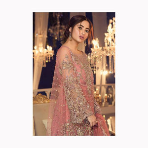 2024 indien pakistanais concepteur mariage tissu Collection en mousseline de soie Salwar Kameez Lehenga Choli vente robe - Product Image 3