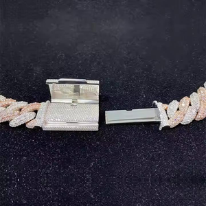 Premium Moissanite Diamond Cuban Chain Rose Gold Plated <b>Necklace</b> Stylish Jewelry for Party Wedding or Casual Wear - Product Image 5