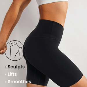 Short de yoga personnalisé pour femmes avec broderie Short d'entraînement extensible à taille haute pour l'entraînement en salle de sport Vêtements de sport pour la course - Product Image 4