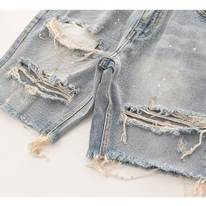 Streetwear Manufacturer <b>Mens</b> Slim Fit Paint Splash Washed <b>Jean</b> Shorts Custom logo Printing Distressed Denim Acid Washed Shorts - Product Image 5