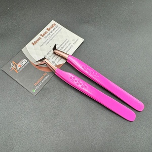 Pinzas para extensión de pestañas con logotipo personalizado rosa de oro rosa, acero inoxidable sostenible con punta puntiaguda probada a mano por Star Lash - Product Image 6