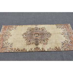 พรมขนสัตว์ตุรกีสีเบจ2.7 x 6.5ft คลาสสิกดีไซน์แบบเย็บปะติดปะต่อกันสำหรับเข้าห้องนั่งเล่นห้องนอนห้องโถงรูปสี่เหลี่ยมผืนผ้าทำจากน้ำยาง - Product Image 3