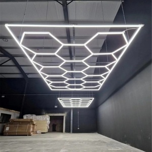 6500K 2.4x4.8m pas cher suspendu LED hexagonal travail lumière boutique décoration éclairage nid d'abeille conception meilleure vente lumières - Product Image 1