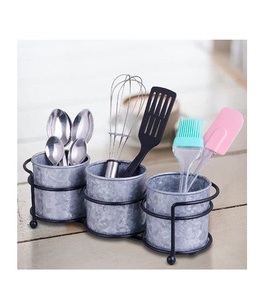 ที่ใส่ช้อนส้อมกัลวาไนซ์3ส่วนแท่นวางมีดดีไซน์น่าชื่นชม - Product Image 3