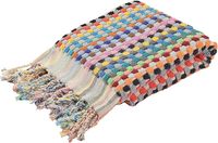 Handloomed Turkish Towel fait à la main modèle de pompon de luxe multicolore grand et taille de la main ensemble hammam hammam
