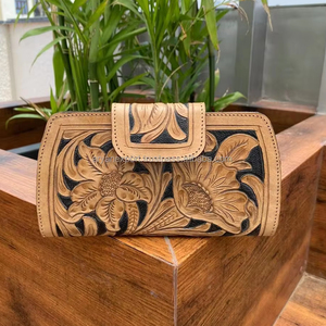 Porte-clés en cuir usiné à la main Porte-clés en cuir véritable Western Porte-clés en cuir véritable Outillage floral personnalisé Porte-clés Porte-clés pour femmes - Product Image 2