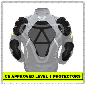 เสื้อแจ็คเก็ตมอเตอร์ไซค์หนังสำหรับผู้ชาย ทนทาน กันลม ได้รับมาตรฐาน CE เหมาะสำหรับทุกฤดูกาล ชุดกีฬาสำหรับขี่มอเตอร์ไซค์ ไซส์ใหญ่พิเศษ - Product Image 6