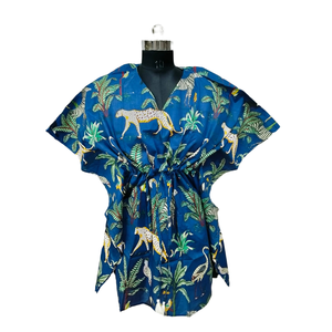 Caftán Corto con Estampado Jaipuri, Ropa India y Pakistaní - Product Image 1