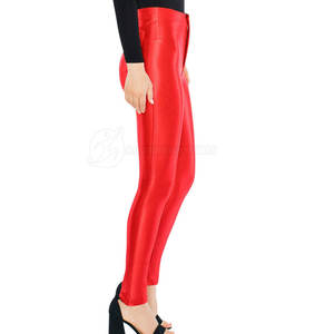 Pantalon en cuir véritable respirant de haute qualité pour femmes, taille mi-haute, décontracté d'hiver, XL, jambe droite, uni, teinture unie, séchage rapide - Product Image 5