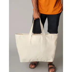 Sac fourre-tout promotionnel en toile robuste surdimensionné, sac de shopping personnalisé pour merchandising - Product Image 1