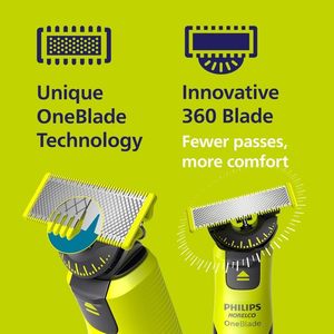 Máy cạo râu và tỉa lông điện đa năng Philips Norelco OneBlade 360 Pro Face+Body Hybrid, kèm dao cạo và máy tỉa râu, lưỡi dao 360 độ, model QP6552/90 - Product Image 2
