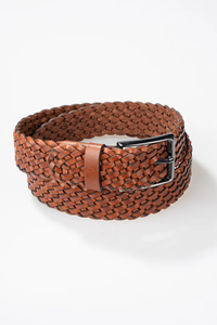 เข็มขัดหนังแท้สำหรับผู้ชายเข็มขัดถักแบบลำลองพร้อมหัวเข็มขัดอัลลอย - Product Image 3