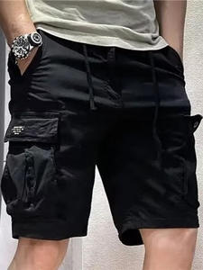 Pantalones Cortos Deportivos de Alta Calidad para Hombre, Estilo Casual de Verano, Color Sólido, Retro Americano, Multibolsillos, Secado Rápido, Lona de Algodón, Personalizable - Product Image 3