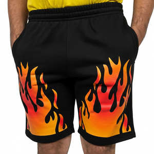 Shorts en molleton pour homme avec logo personnalisé OEM, taille élastique, style décontracté, poches, tailles plus grandes, shorts en coton pour homme - Product Image 3