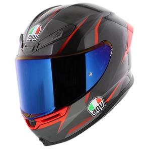 AGV K6 S Slashcut Negro Brillante Rojo, Casco Integral para Motocicleta, Nuevo E2206! - Product Image 2