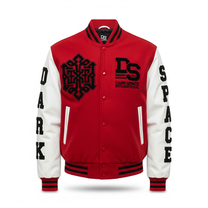 เสื้อแจ็กเก็ตแบบทนทานปักโลโก้ด้านหน้าผ้ากำมะหยี่แขนหนังขนสัตว์ดีไซน์ใหม่สำหรับฤดูหนาว - Product Image 6