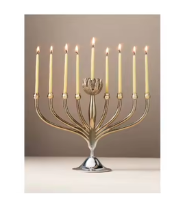 Metal Elegant <b>Flower</b> Shape <b>Candle</b> Holder Shinny Gold & Silver Finished Festive Season Wedding Party Table Centerpiece Decoration - Product Image 2