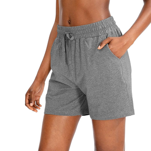 Pantalones cortos de gimnasio para mujer con decoración sólida y patrón Cordón elástico y pantalones cortos de mujer transpirables de secado rápido a bajo precio - Product Image 3