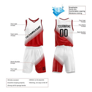 Custom Design <b>Men's</b> <b>Basketball</b> Uniform Sets Plus Size Anti-Bacterial Quick Dry Breathable V-Neck Sleeveless <b>Vest</b> Top Jersey - Product Image 6
