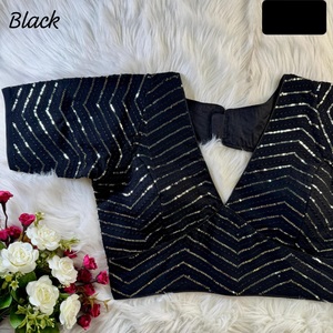 Blusa de Georgette de imitación pesada de ropa tradicional india para ropa de boda sari y Lehenga Choli lista para usar blusa para mujer - Product Image 1