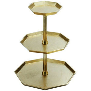 Support à gâteau en laiton martelé à 3 niveaux, forme ronde, finition dorée, pour mariage, hôtel, service de gâteaux, support à cupcakes - Product Image 4