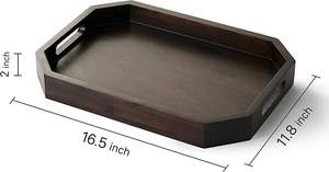 Bandeja de servicio de madera natural de estilo nórdico con mango de diseño increíble Utensilios de cocina y vajilla Comida Nueces Bandeja de servicio Plato - Product Image 3