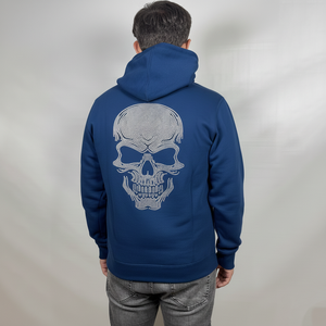 เสื้อมีฮู้ดพิมพ์ลายสำหรับผู้ชายผ้าเฟรนช์เทอร์รี่พิมพ์ลายระยิบระยับมีซิปรูดแบบเต็มตัวติดโลโก้ประดับพลอยเทียม - Product Image 2