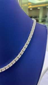 <b>Iced</b> <b>Out</b> Classic Round And Baguette Cut Channel Setting VVS Moissanite Diamond Sparkling 925 Sterling Silver Unisex Wear <b>Chain</b> - Product Image 5