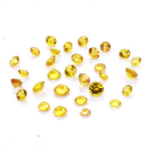 Zafiro Amarillo Natural Sin Tratar, Calibrado, Corte Redondo de 2mm y 2.5mm, Corte Asscher Brillante, Color Peridoto, Material Alejandrita, VVS - Product Image 1