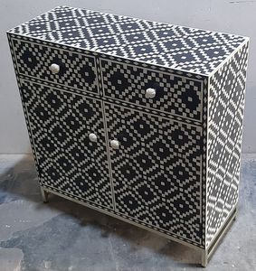 Incrustation d'os utilisant des meubles Design moderne Armoire à incrustation d'os véritable avec 7 tiroirs pour armoire à incrustation d'os de salon par gm impex - Product Image 1