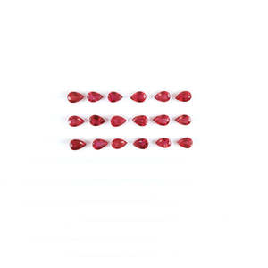Natural Bangkok Ruby <b>Beads</b> 3x5mm & 4x6mm Faceted Pear Shape Heart Gemstone Lab Created & Heat Treated Loose Gemstone <b>Red</b> Color - Product Image 3