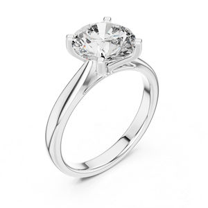 Anillo de Boda de Oro Blanco de 14K para Mujer con Diamante Redondo de 2.1 Ct Cultivado en Laboratorio, Certificado IGI, Estilo Clásico |   Diamante Cultivado Nuevo - Product Image 6