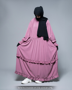 Abaya Rosa Premium Lisa y Recta para Mujer, Ropa Islámica Modesta, Manga Larga, Diseño Cómodo, Disponible al por Mayor en Fábrica - Product Image 3