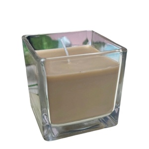 Bougie parfumée carrée en verre faite à la main de haute qualité coffret cadeau pot de bougie en verre de cire de soja pour la décoration de la maison et le mariage - Product Image 1