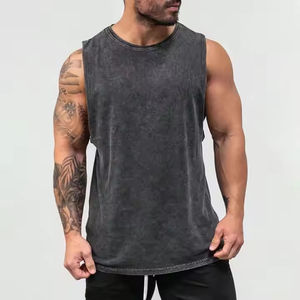Vente en gros de chemise musculaire sans manches en coton vêtements de sport tricotés de style décontracté pour l'entraînement, le fitness, la course à pied et la musculation - Product Image 6