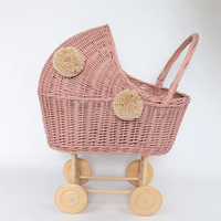 Vente en gros de poussettes pour bébés en rotin tressé écologique, fabriquées à la main, meubles pour enfants en provenance du Vietnam