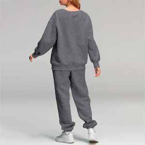 Primavera 2025, conjunto de dos piezas, chándal personalizado, chándal para mujer, conjuntos de Jogger de lana, ropa de mujer, chándales de longitud completa para mujer - Product Image 5