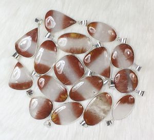 Vente en gros de pendentifs bijoux en argent en vrac avec quartz bio cuivre rutile lot de colliers de pierres précieuses prêts pour la vente au détail - Product Image 1