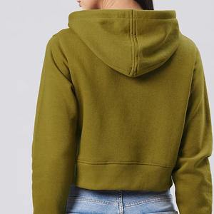 Top corto de invierno para mujer, sudaderas con capucha, logotipo frontal con capucha, tela de lona transpirable de alta calidad - Product Image 5