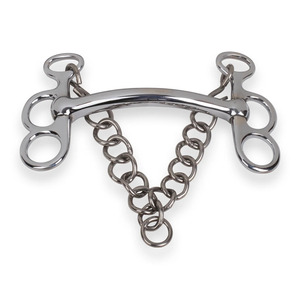 Bocado de Mariposa de Acero Inoxidable de Alta Calidad para Caballos con Acabado Pulido y Anillos de Cadena Ajustables - Product Image 3