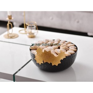 Nuevo cuenco de Metal para Chocolate Acabado en negro y oro Cuenco de diseñador hecho a mano Forma personalizada Lujo Nuevo cuenco de chocolate de lujo Suministro - Product Image 1