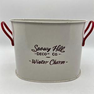 Planteur de lanterne de neige fabriqué en métal vintage idéal pour exposer des arbres de fleurs de Noël et des accents de jardin festifs - Product Image 6